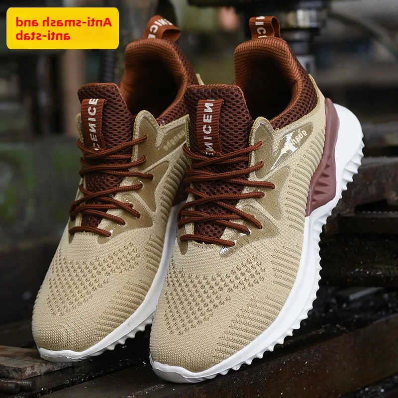Breathable Labor Shoes Men's Summer Deodorant Lightweight Wear-resistant Smash-proof Stab-proof Safety Protection Soft-soled D260901