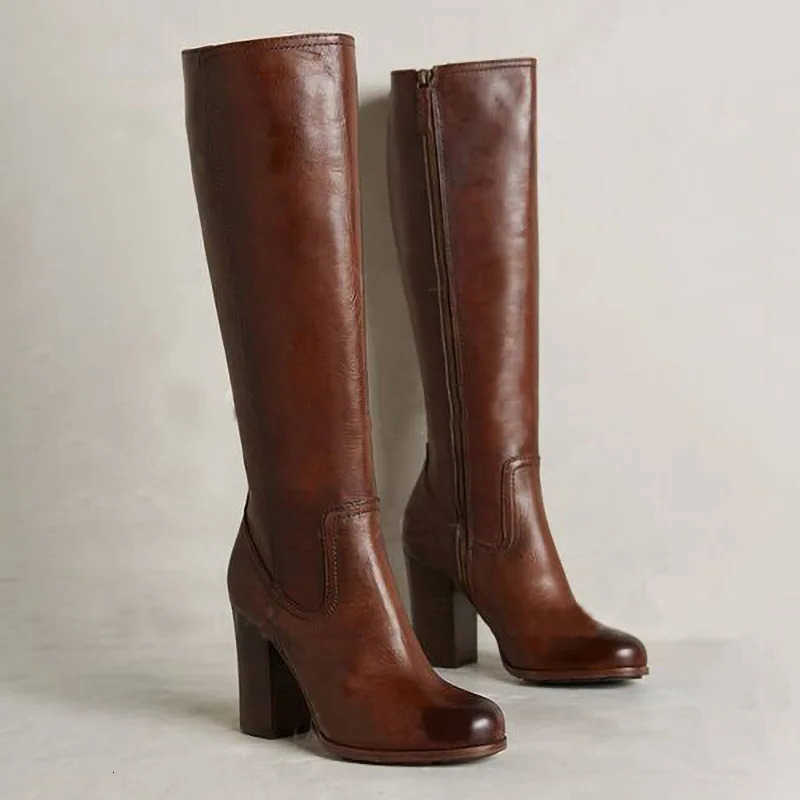 Over Boots Shoes Knee Women Round Toe Zipper Boots-Women Winter Footwear Designer Over-the-Knee 2025 Large Size Ladies Fa H260901
