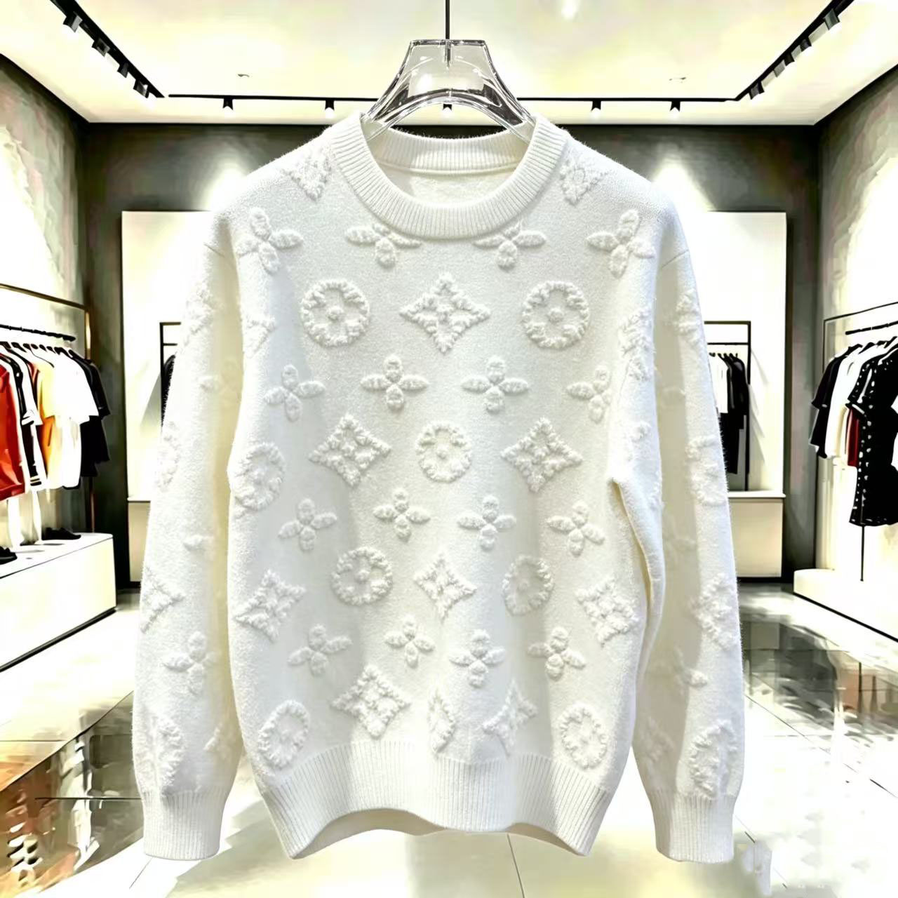 New autumn/winter men's knit fashion light luxury casual versatile sweater, round-neck sweater jacket
