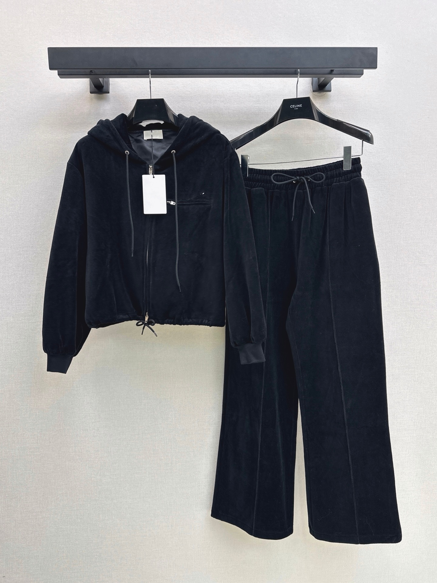 Dernière collection d'automne - ensemble de veste à capuche en velours style fille sportive et élégante
