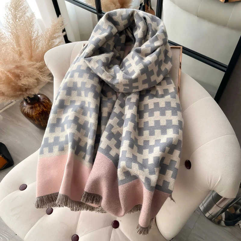 Winter Cashmere 2024 Scarf Women Keep Warm Blanket Female Oversize 185*65cm Shawls Wraps Echarpe Poncho Scarves Blanket CapeT260901 Z260917