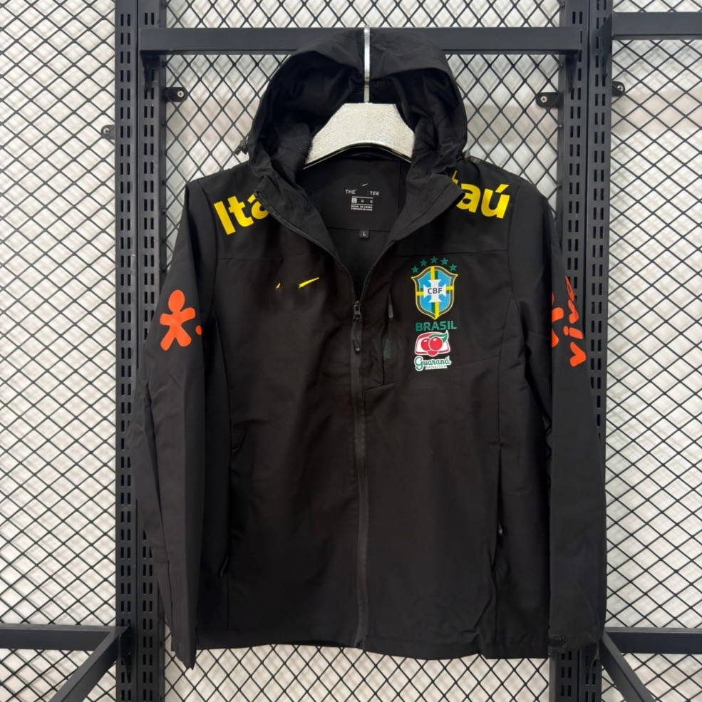 windbreaker jacket designer Unisex Brazil Argentina Oasis Collaboration Hooded Jacket, Zip Up Integrated Windproof Casual Windbreaker Outerwear vest