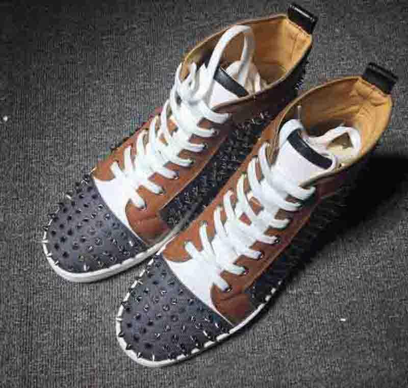 Luxury Red Bottom Rivet Shoes Men Women Casual Shoe Studded Spikes Fashion Insider Leather low Boots Designer Sneaker Big Size 35--47