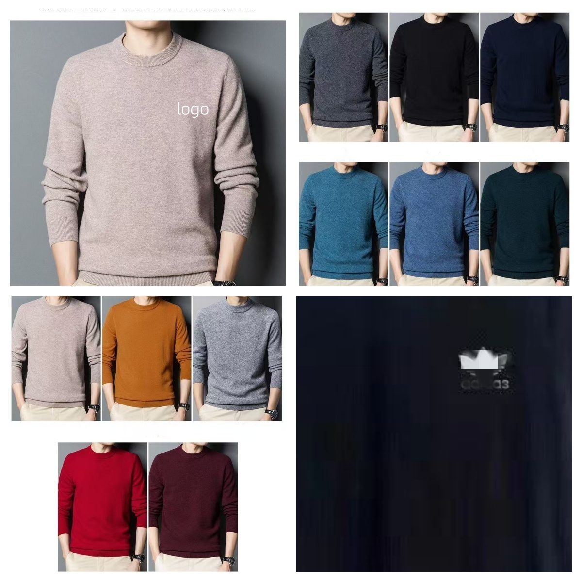 German Sports Designer Embroidery Logo Young Men Casual Jumper Sport Sweaters Cotton Sky Blue Knitted Pullovers Youth Teenager Juniors Boy Jersey Da