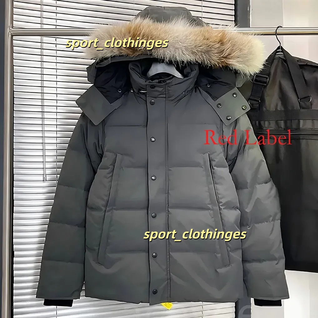 Designer Wyndham Parka Homme Mens Winter Jacket Doudoune Jacket Wolf Fur Hooded Fourrure Warm Outerwear Manteau Jacket Coat Hiver Black Badge Jacket