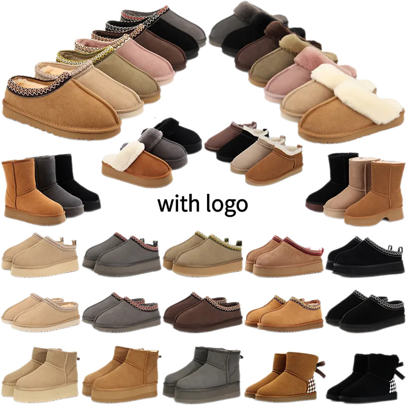 with box designer boots women winter tasman tazz slippers australia snow fur boot platform booties mens comfortable warm shoes classic mini ankle 01