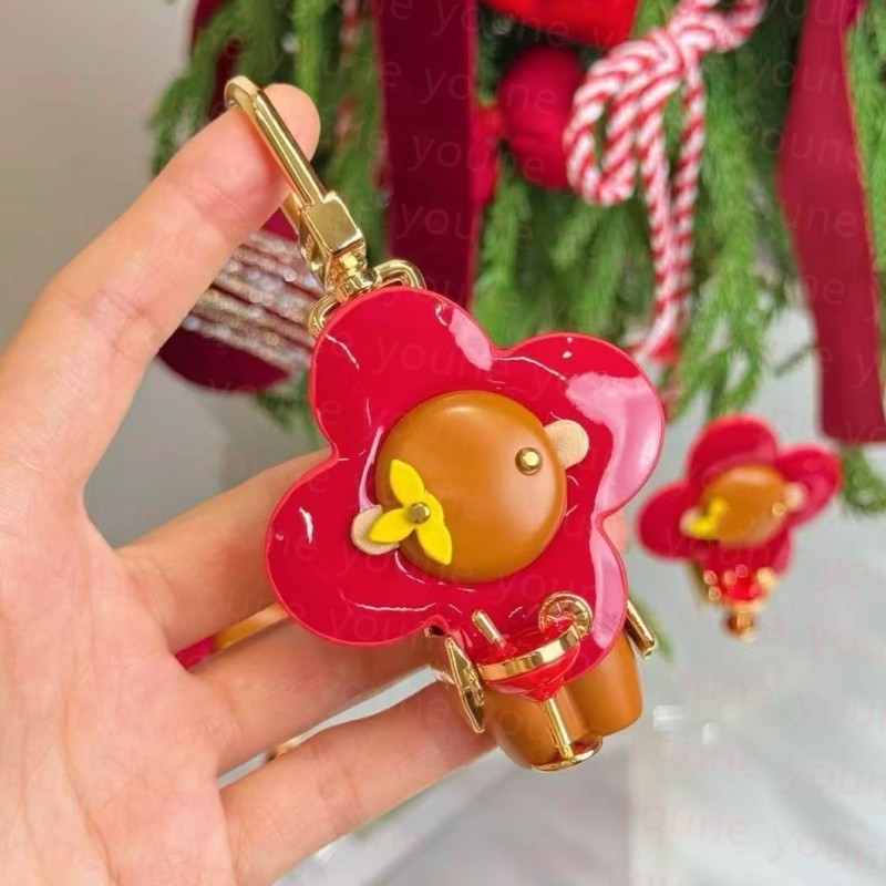 Fashion Vivie Sunset Cocktail Flower Doll Bag Charm Keychain Luxury Designer Handbag Pendant Decor Collectible Gift for Women Men