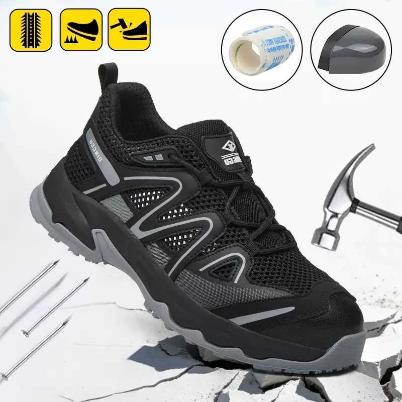 and Women's Summer Work Men's Shoes Breathable Lightweight Puncture-Resistant Slip-Resistant and Durable D260901