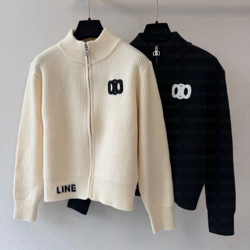 luxury sweaters winter womens long sleeve girls zipper cardigan jumpers designer black and white sweater women clothing