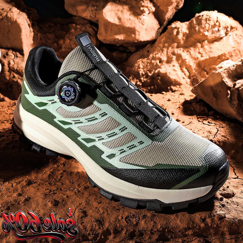Shoes Rotating Button Men Hiking Wear-resistant Trekking Sneakers Climbing Camping Casual Sneakers Walking Shoes for All Terrain D260901
