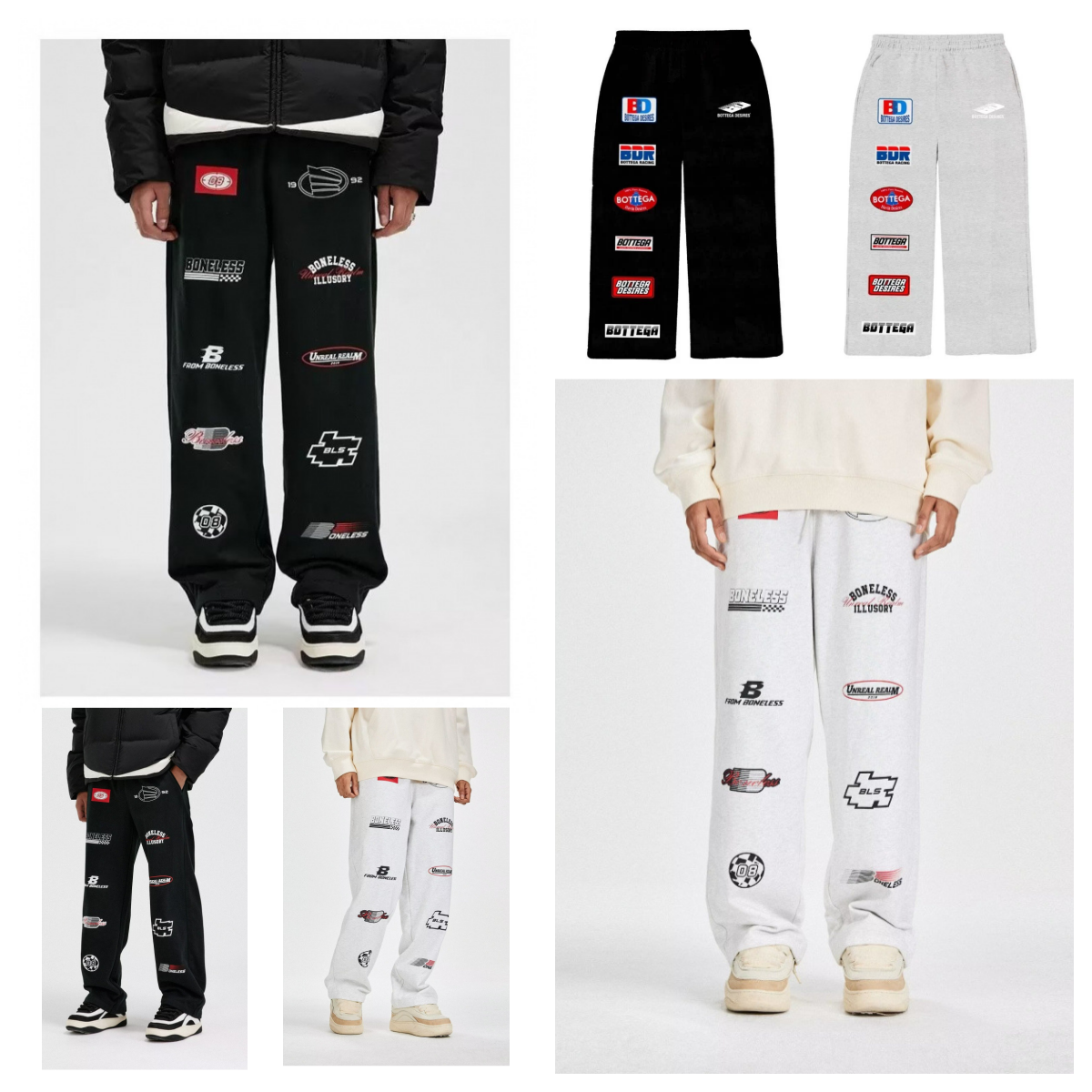 Pantalons pour hommes Gym Sport Y2K Rétro Noir Gris Luxueux Design Haute Qualité Lettre Imprimé Casual Harajuku Mode Large Jambe Lâche Pantalon D