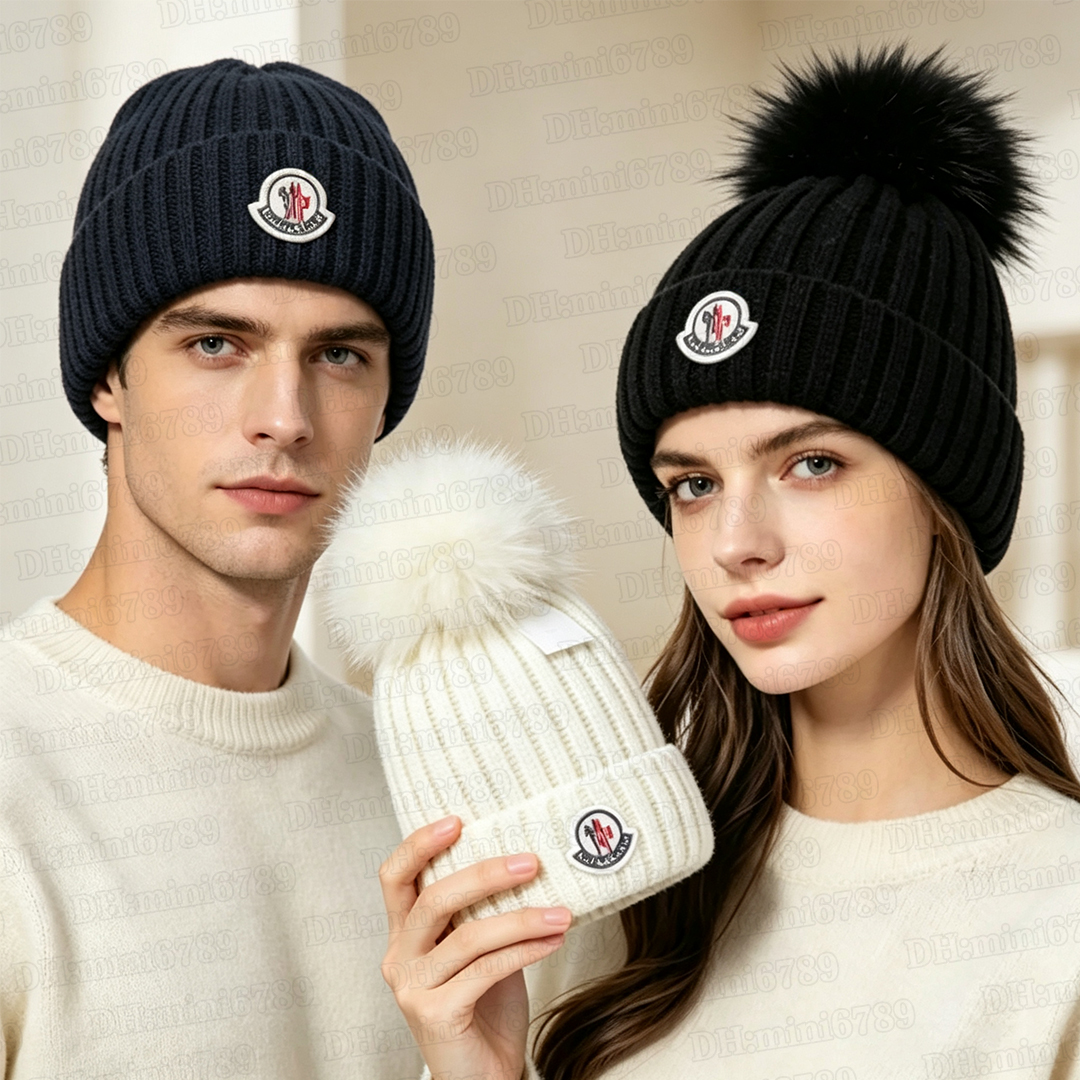 Monclaier hat beanie winter knitted wool hat designer plush warm Thickened hat fedora fashion autumn men's hat women's outdoor skull cap t