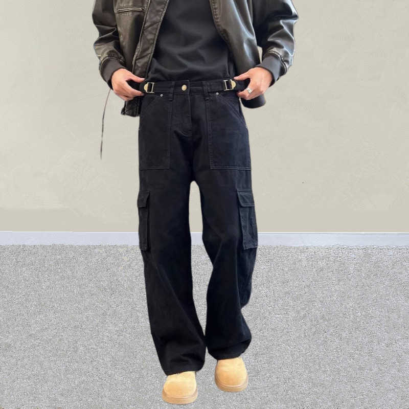 Black 2025 Japanese Y2K Streetwear Casual Baggy Cargo Jeans Pants For Men Clothing Harajuku Cotton Long Trousers Pantalon Hombre D260902