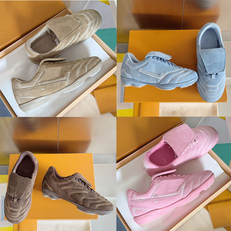 Men Women light Footprint Soccer Sneaker Casual chic style Cushioned outdoor Sneakers Soft suede calf leather Breathable Athleisure Shoes
