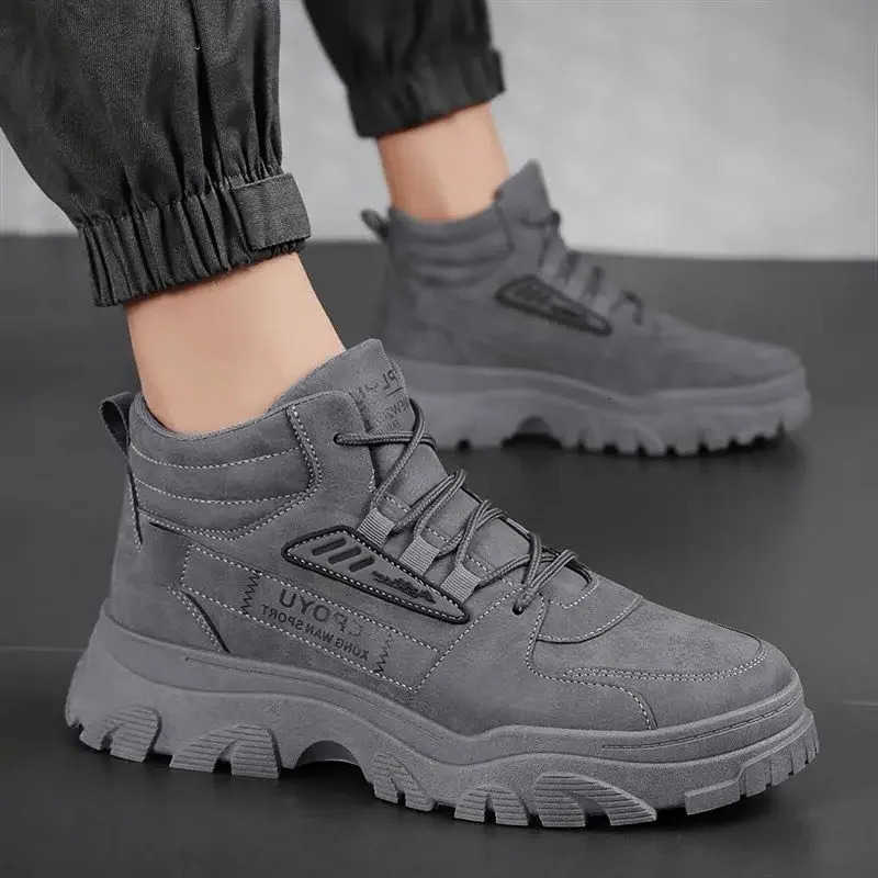 Men's Shoes New Breathable DurableSpring High-top Tooling Shoes Men's Trend Versatile Non-slip Leisure Labor Insurance Shoes D260901
