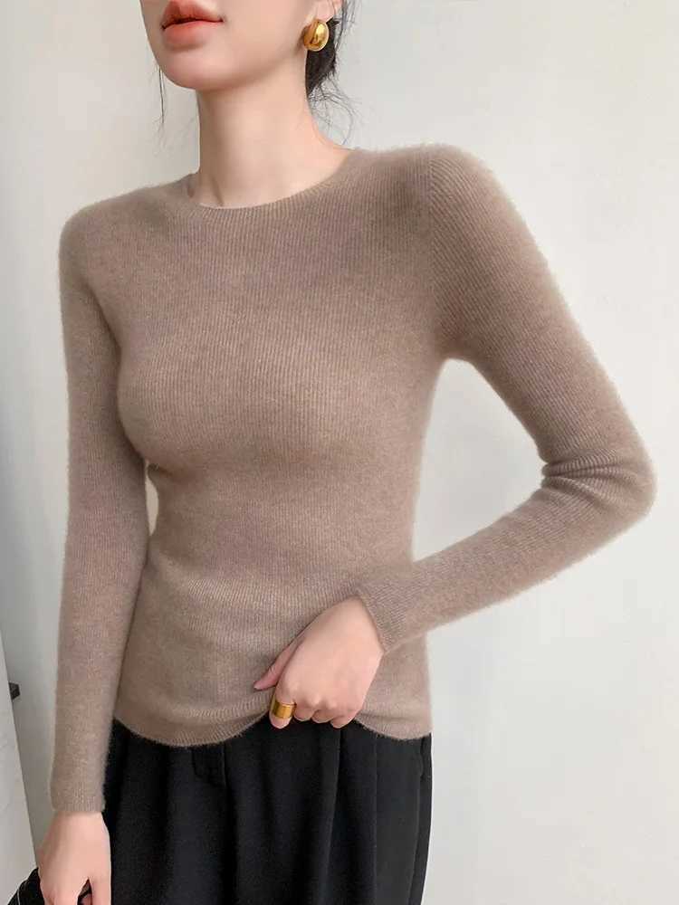 Basics Merino Spinning Wool Women Sweater Autumn Winter Slim Knitted Pullover Soft Jumper Long Slve Cashmere Clothes Tops T260829