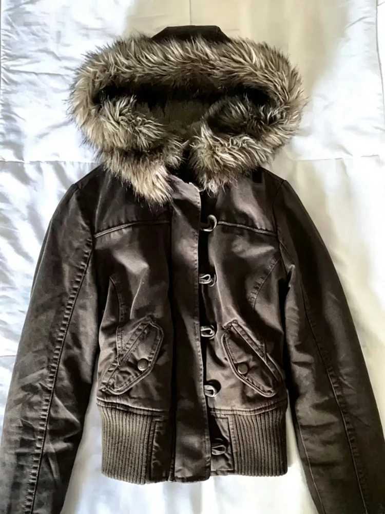 Y2k Street Coats Style Outer Grunge Stand Neck Female 2026 Autumn American Vintage Punk Faux Fur Hooded Zipper Safari Overcoat M260901