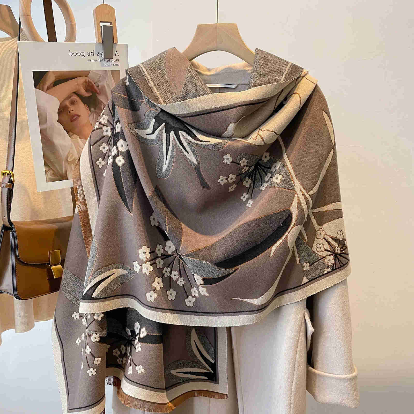 Thick Shawl Winter Warm Blanket Poncho Stoles Print Cashmere Scarf Women Travel Wraps Bufanda Female 2023 LuxuryT260901 Z260917