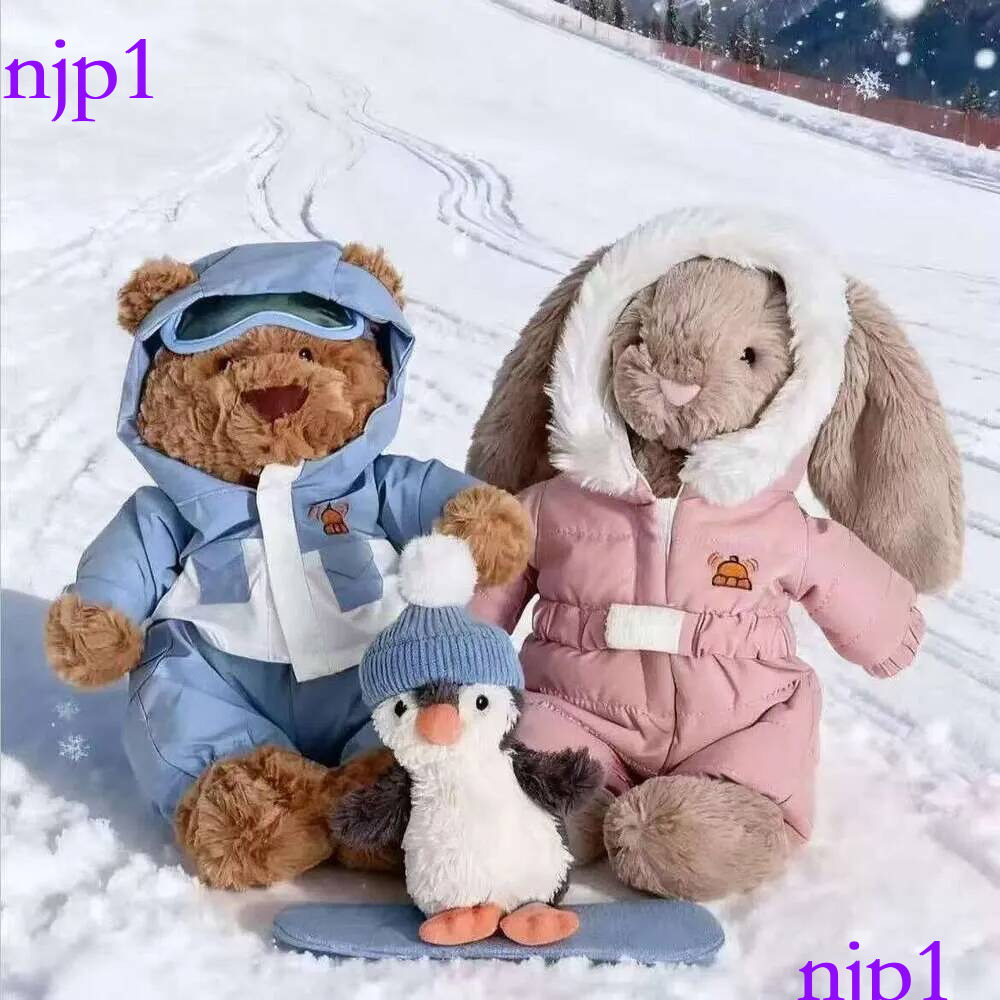 Nouvelle collection d'hiver de Noël Poupées Amuseables Mitten Peluche Poupée Bartholomew Bear Peluche Bashful Bunny 'Snow Suit' en peluche cadeau