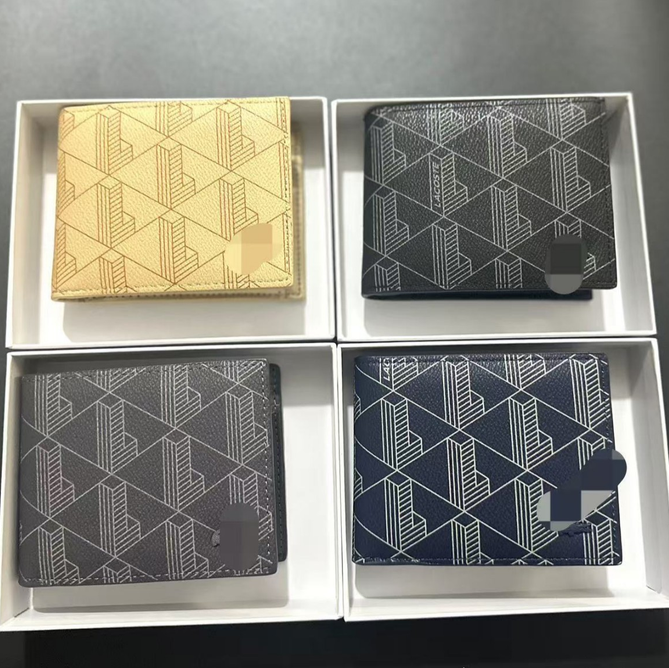 Geometric Embossed Bi-fold Wallet for Men Women Multi-Color Short Purse with Gift Box RFID Protection Multi-Card Slots