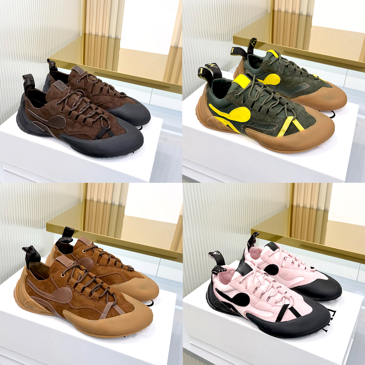 Men Women Retro Sneakers Suede Fabric Fashion luxurys Designer dress Walking Shoe Lace up Casual Shoes Rubber Sole low top Outdoor travel Trainers l