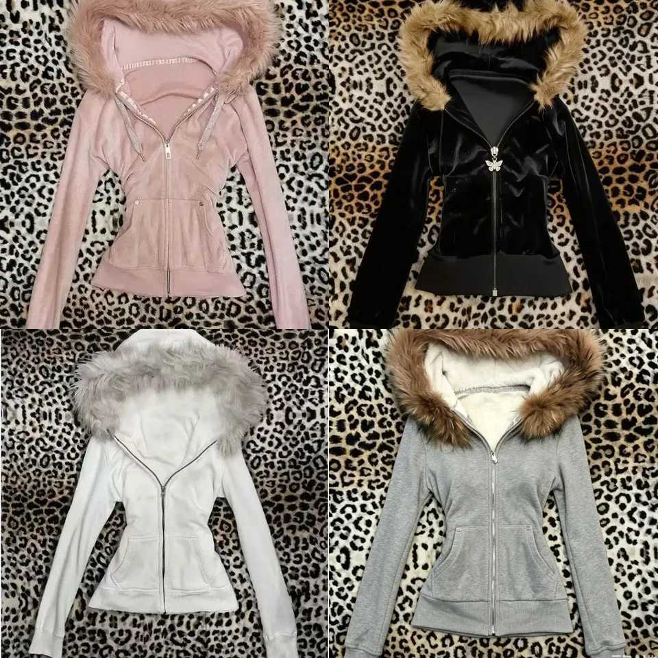 Fashion Women Vintage Hooded Y2K Coat 2026 Autumn Japanese Style Casual Zip Up Sweatshirt Streetwear Outerwear M260901