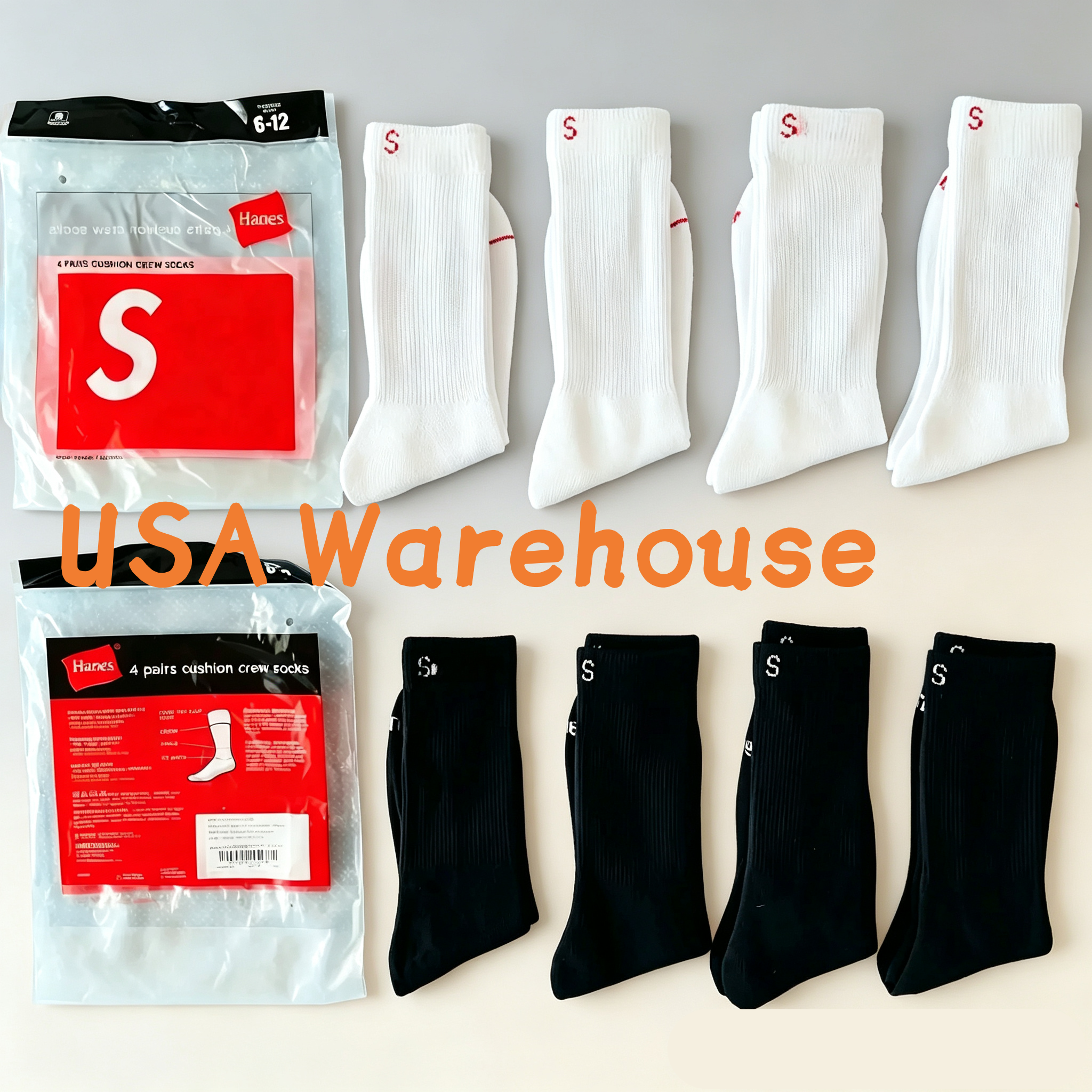 4 Pairs Fashion designer Socks Wholesale Multi Color Streetwear Sports Crew Socks High Elastic Breathable Basketball Mid Tube Socks High Quality Soc