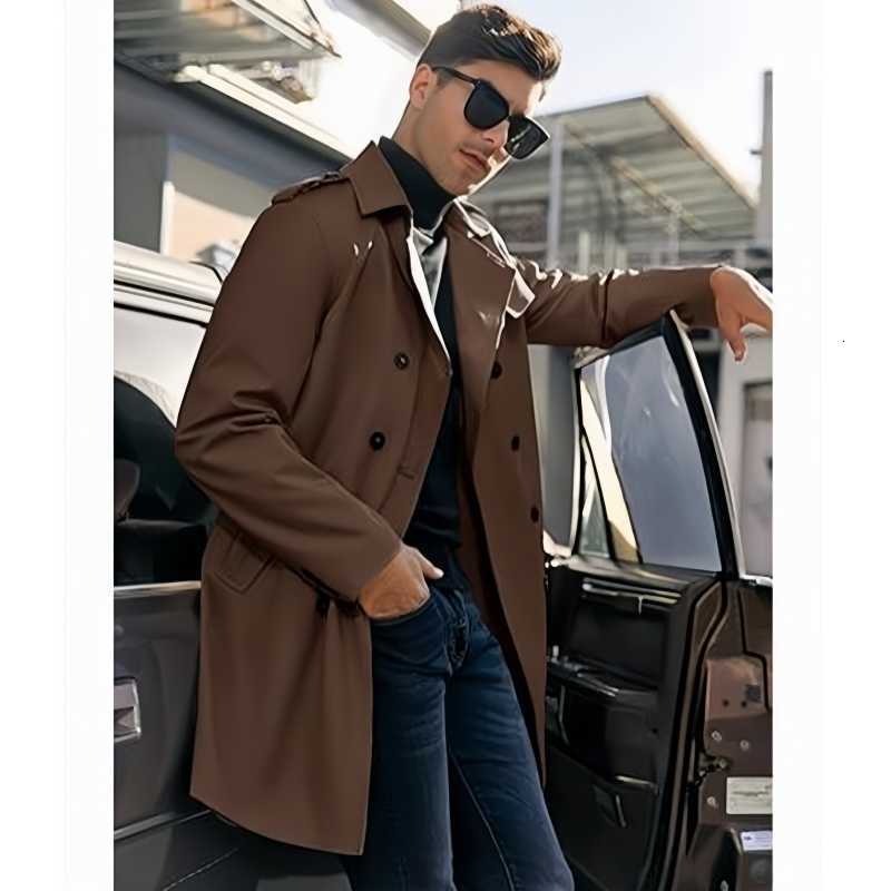 Men New Spring Trench Jackets Man's Coat Mid-length Casual Lined Personalized Design Jacket Street Outerwear Men's Clothing D260902