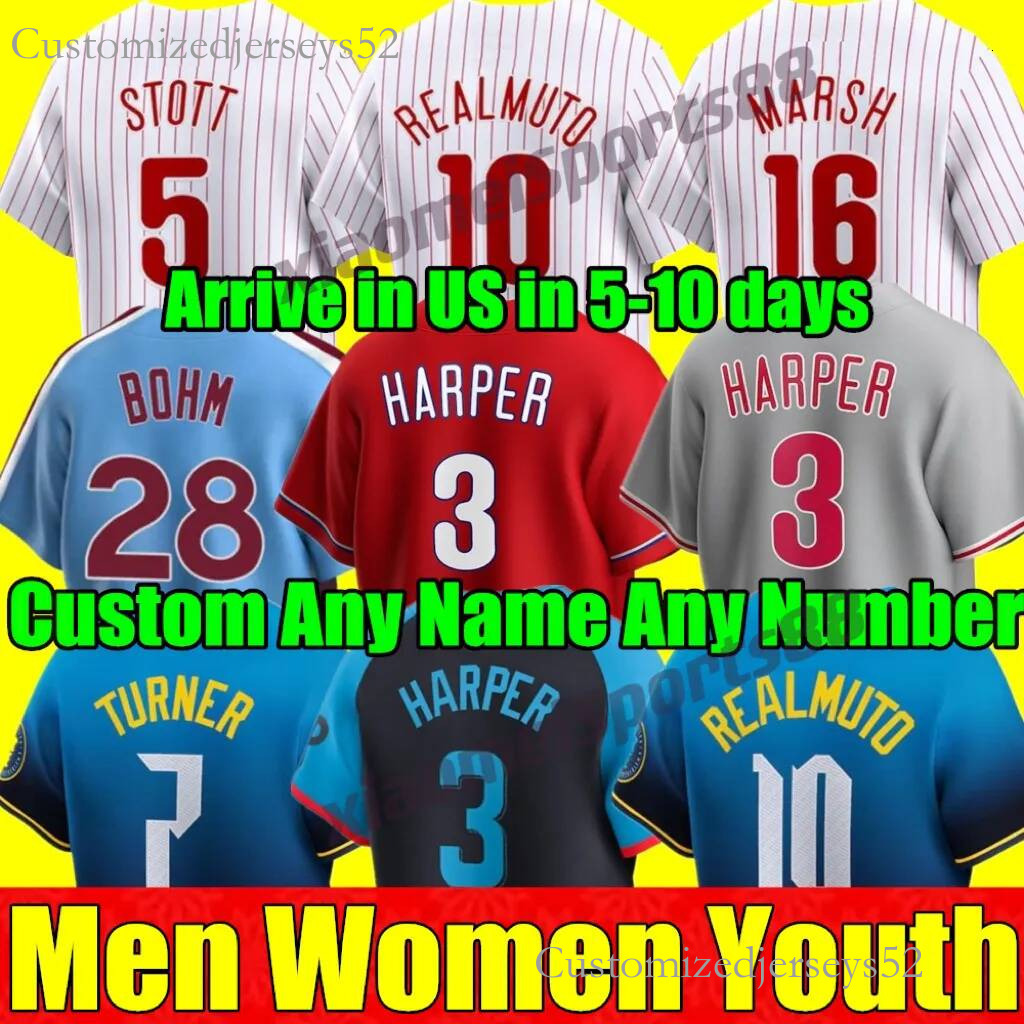 New 2024 Custom S 4XL City Connect Baseball Jerseys BRYCE HARPE TREA TURNER JT REALMUT SCHWARBER MARSH PHILLY SOTTO Alec Bohm Zack Wheeler MEN WOMEN