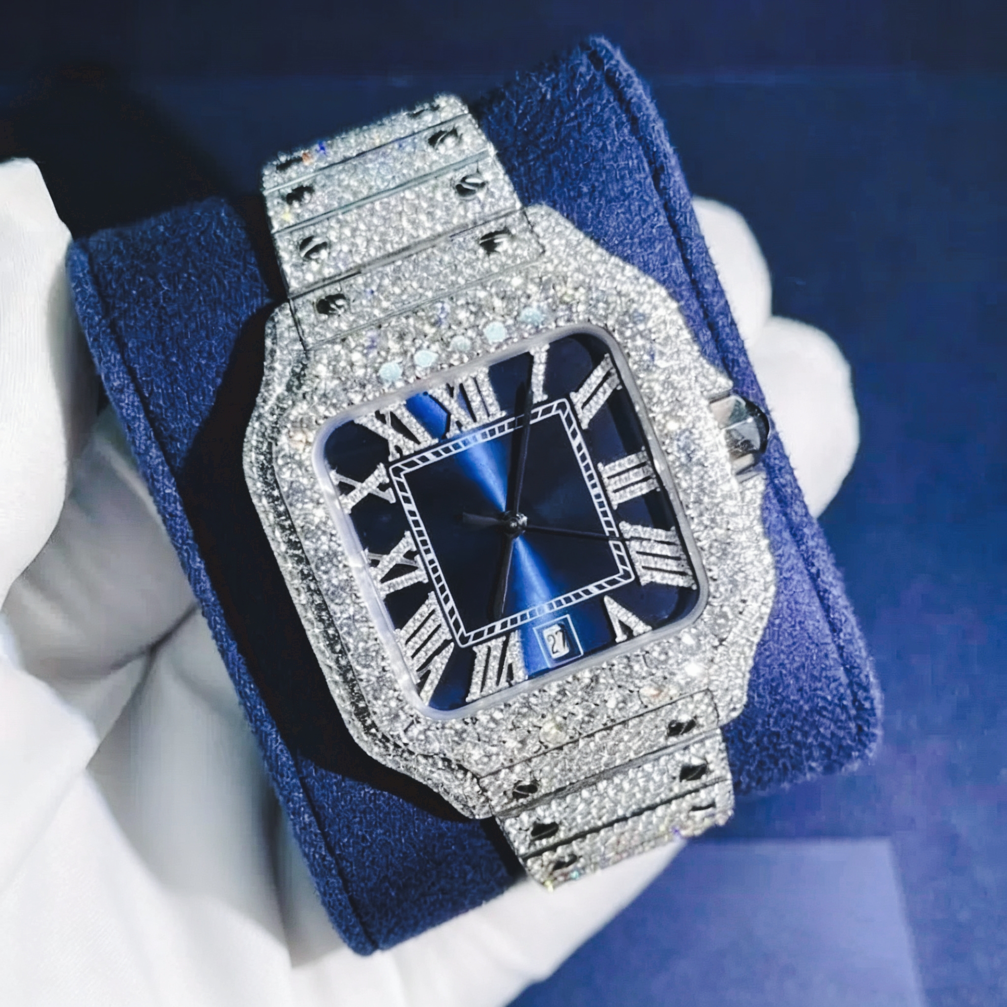2026 the Latest Hip-hop Iced square Men's Watch With Red Green Blue Purple White Black Dial