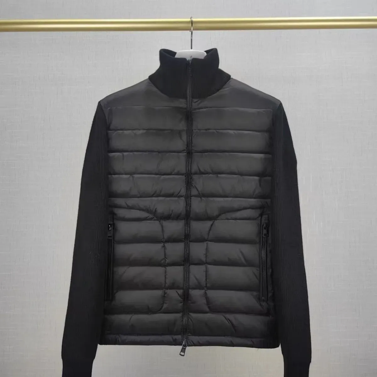 monclenessity mens puffer winter designer women mon clerness parkas stand collar knitted splicing sweater lightweight down jacket Fluffy Coat Sweate