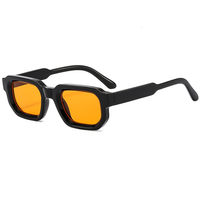 New square small-frame sunglasses, European American retro, simple high-end fashion sunglasses for men and women