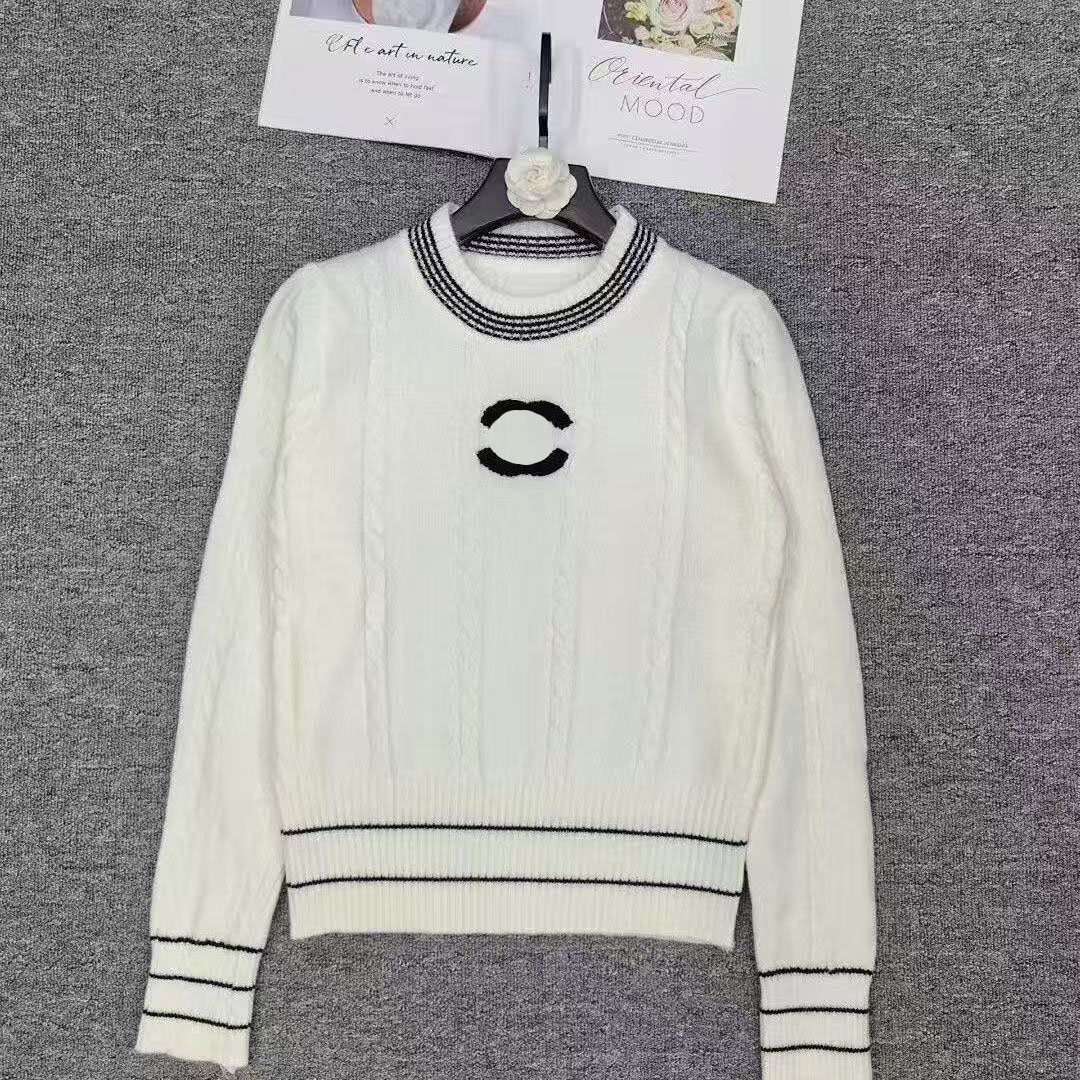 Women Autumn Winter Embroidery Sweater Round Neck Long Sleeve Letter Knit Pullover Jumper New Fashion Casual Tops S----2XL