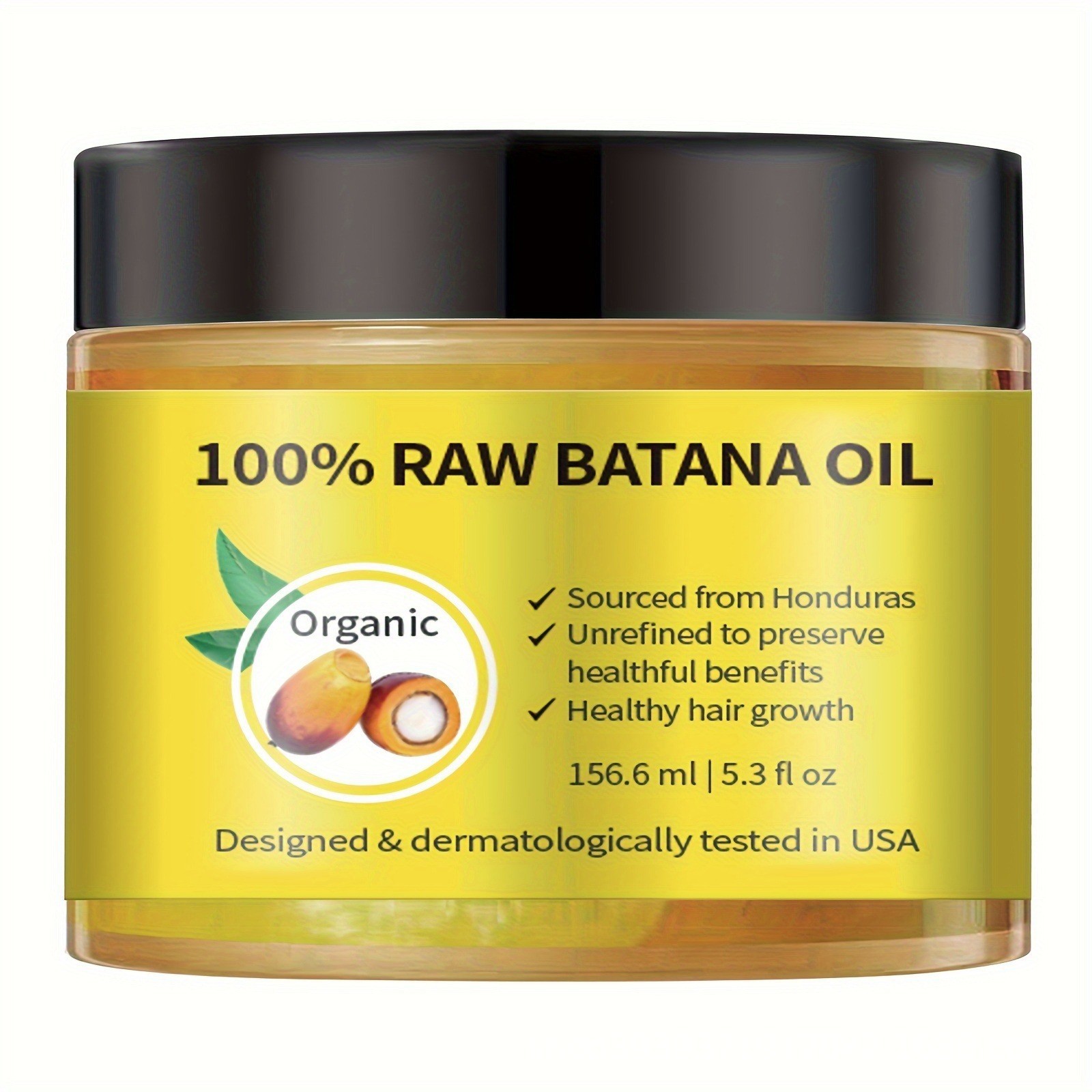 100% Raw Batana Oil Organic Unrefined Hair Oil Nourish Scalp Strengthen Hair Reduce Breakage Hair Growth Care 156.6ml