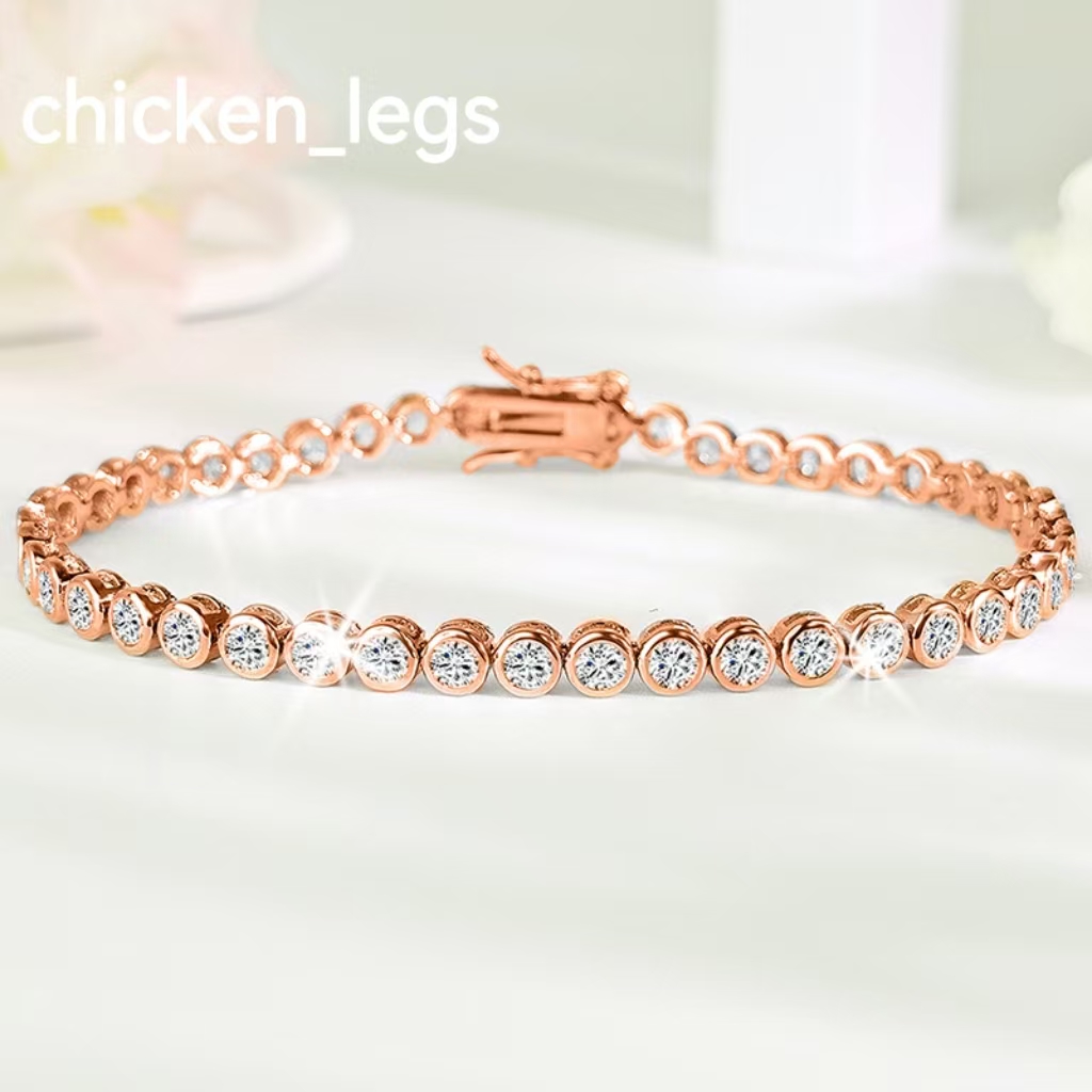 Designer S925 Silver Moissanite Bracelet with Fine Round Diamond Perfect for Gifting and Festive Wear
