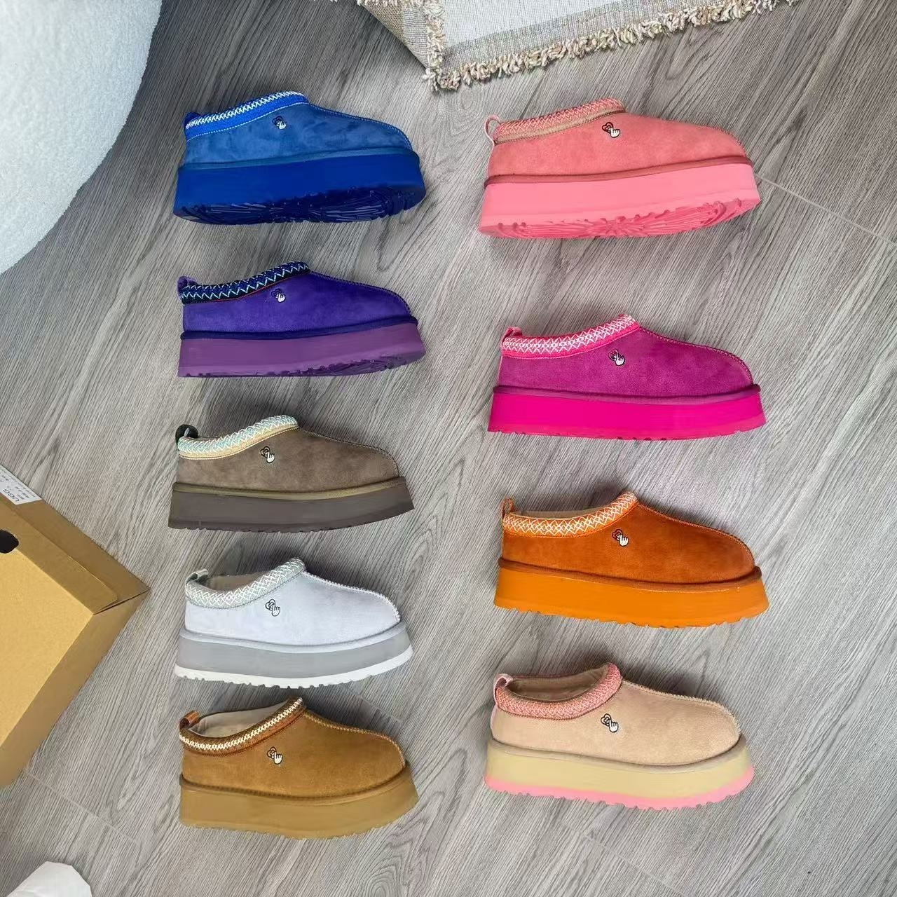 Women Tasman Slippers Sheepskin Shearling Kids Slippers Chestnut Suede Mules Children Slides Tazz Ultra Mini Platform Booties Fall Winter Warm Comfo