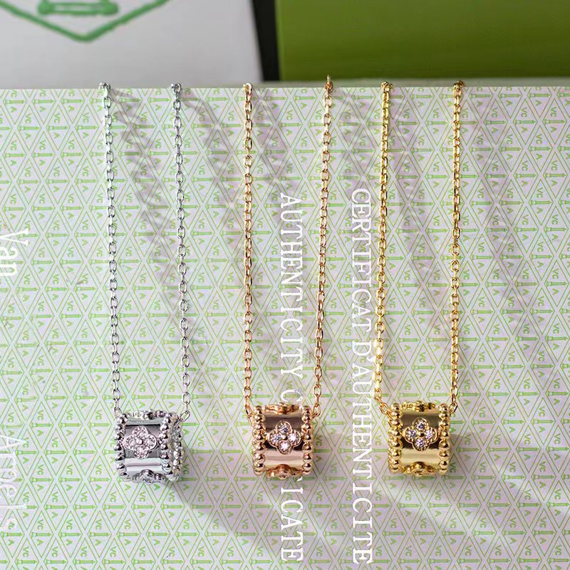 Collier trèfle de marque, pendentif kaléidoscope à la mode, bijoux de styliste en or 18 carats de haute qualité pour femmes