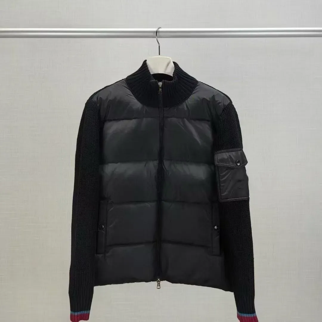 monclenessity mens puffer winter designer women mon clerness parkas stand collar knitted splicing sweater lightweight down jacket Fluffy Coat Sweate