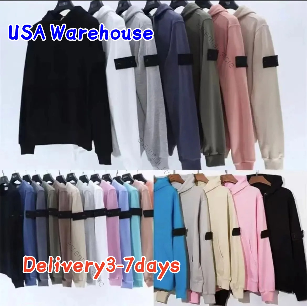 Unisex Long Sleeve Sweatshirt With Arm Patch Badge Casual Loose Fit Pullover Hoodie Solid Color Cotton Sweat Tops Multiple Colors For Street Daily W