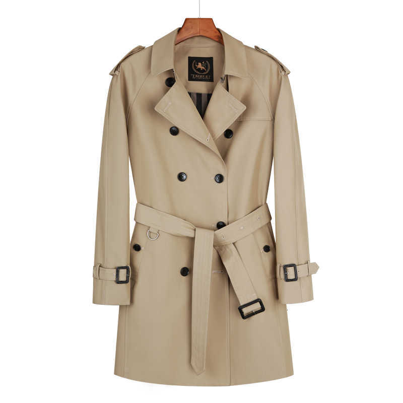breasted trench coat men Double long British handsome Khaki rain proof thickened down vest autumn loose windbreaker men D260902