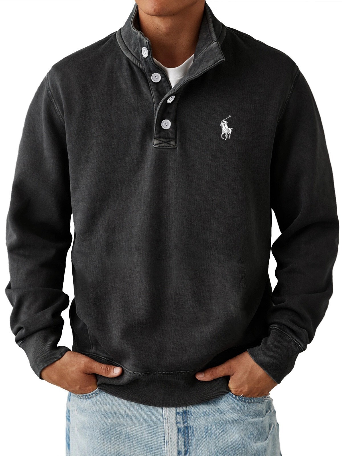 Designer Polo 3D Men's Buckle European American Autumn and Winter Printed Sweatshirt e6