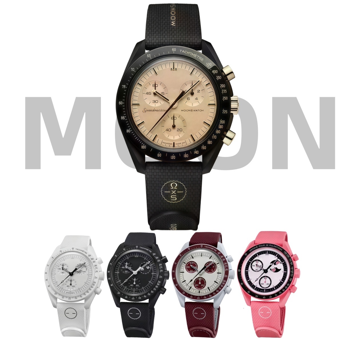 1969 moonwatch Bioceramic Planet Mens Watches Full Function Quartz ChronographWatch Mission To Earthphase NEPTUNE 42mm Nylon Luxury Wristwatches 007