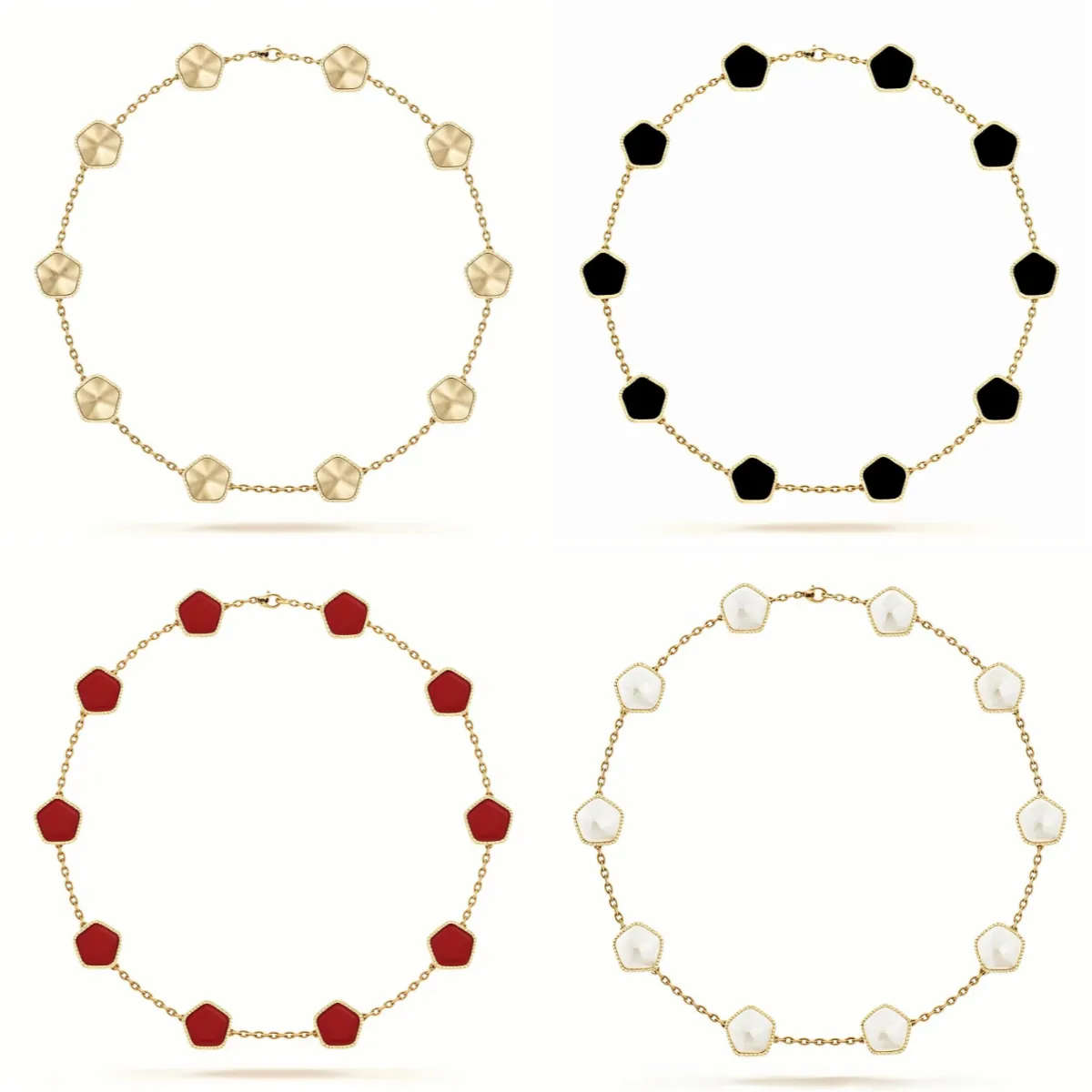 High-quality designer luxury necklace 18K gold rose gold plated 10 pattern seashell diamond pendant, suitable for women girls Valentine's Day e