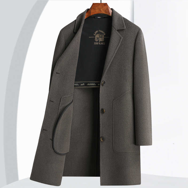 autumn and winter casual New and fashionable woolen double-sided medium-length overcoat cotton and wool jacket D260902