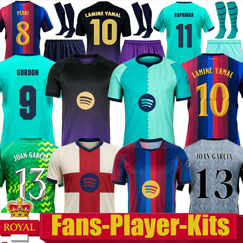 26 27 Barcelona LAMINE YAMAL Lewandowski Soccer Jerseys GAVI Raphinha FERRAN 2025 2026 Football Shirt TOP F. DE JONG Men Women Kids Kit Camiseta