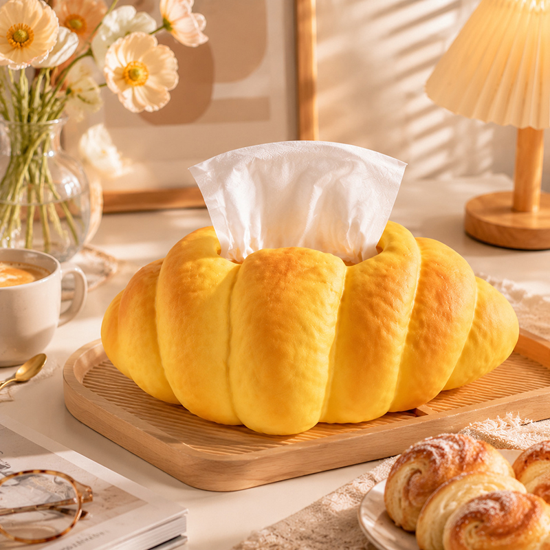 Hot selling croissant tissue box, home living room dining table, creative trend tissue box, novelty decoration wholesale
