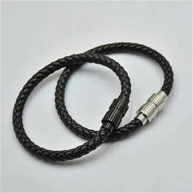 2026Arrival Leather Woven Antique mens black Charm Bracelets Pulseira Masculina Magnet Man bangles fashion JewelryBest Sellers