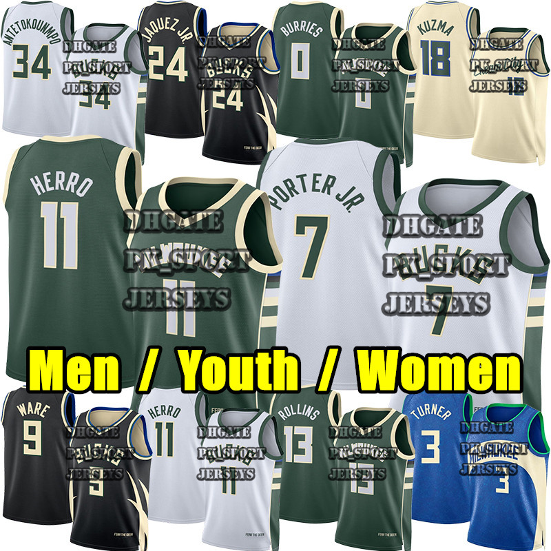 Maillot de basket-ball Bucks Maillot Milwaukees Tyler Herro Kevin Porter Jr. Ryan Rollins Brayden Burries Kyle Kuzma Giannis Antetokounmpo Nate A