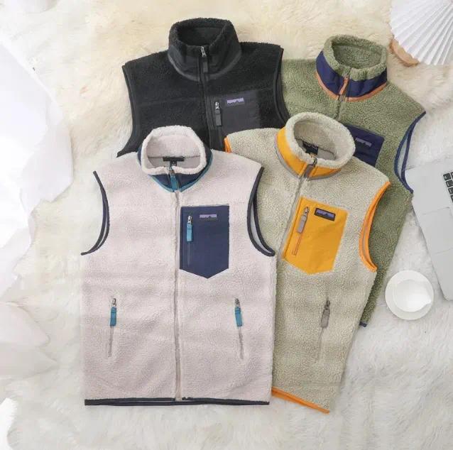 Men's Vests Wool Fleece Vest Jackets Autumn Winter Outdoor Coats For Men Women Warm Stand Up Collar Vests