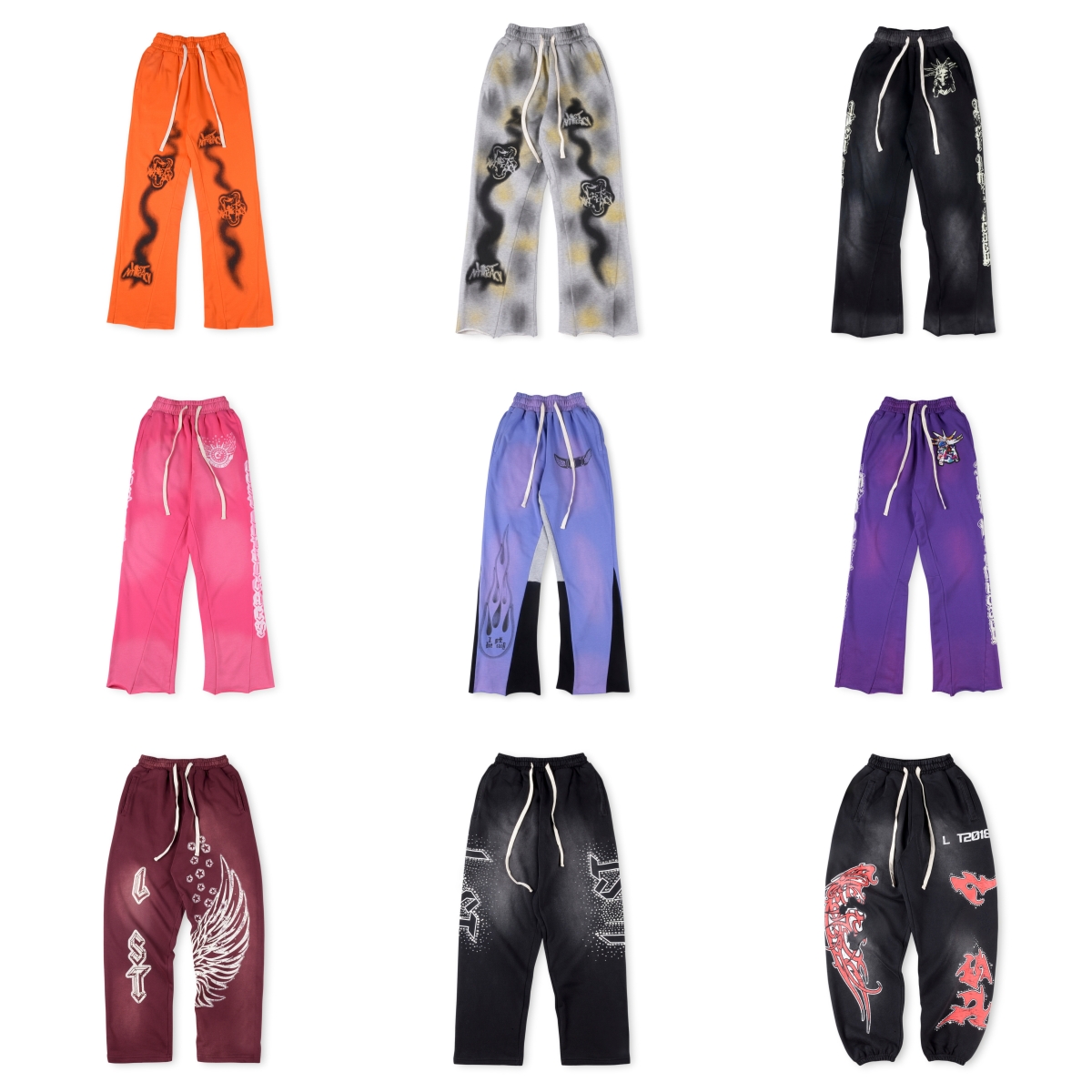 Designer Lost Intric Vintage Graphic Sweatpants Men woman Long Pant Washed Pullover Loose Cotton Retro Print Casual Pants